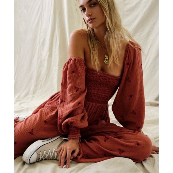 Free People Dahlia embroidered jumpsuit - Picture 1 of 10